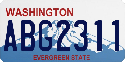 WA license plate ABG2311
