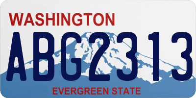 WA license plate ABG2313