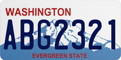 WA license plate ABG2321