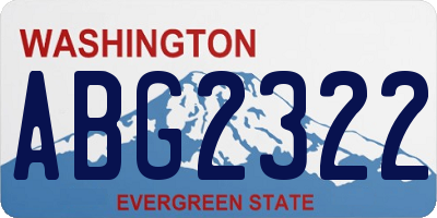 WA license plate ABG2322