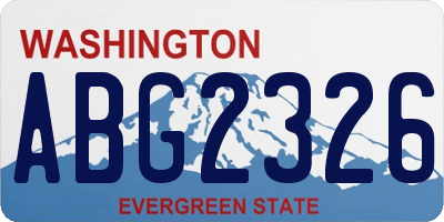 WA license plate ABG2326