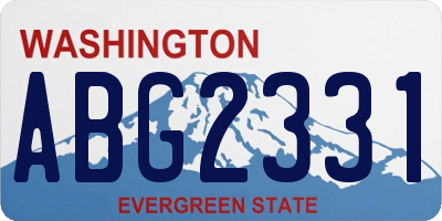 WA license plate ABG2331
