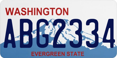 WA license plate ABG2334