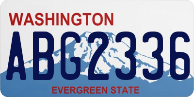 WA license plate ABG2336