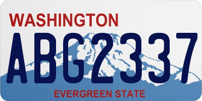 WA license plate ABG2337