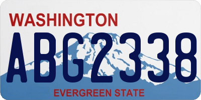 WA license plate ABG2338