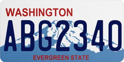 WA license plate ABG2340