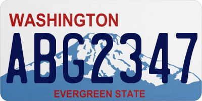 WA license plate ABG2347