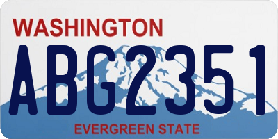 WA license plate ABG2351
