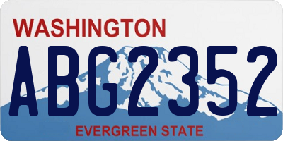 WA license plate ABG2352