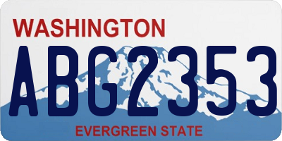 WA license plate ABG2353