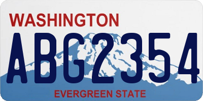 WA license plate ABG2354