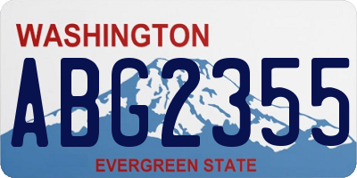 WA license plate ABG2355