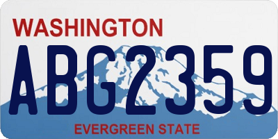 WA license plate ABG2359