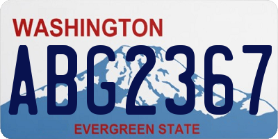 WA license plate ABG2367
