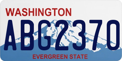 WA license plate ABG2370