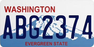 WA license plate ABG2374