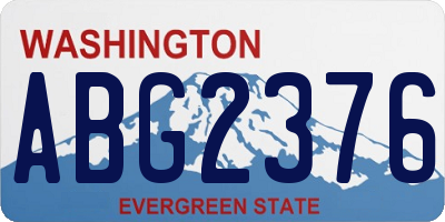 WA license plate ABG2376