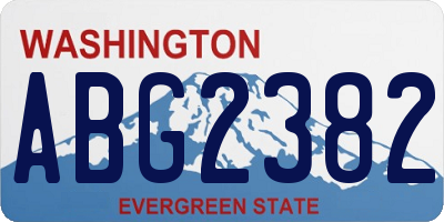 WA license plate ABG2382
