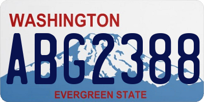 WA license plate ABG2388
