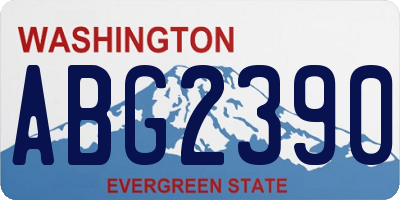 WA license plate ABG2390