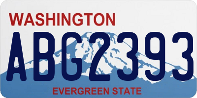 WA license plate ABG2393