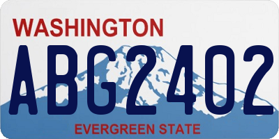 WA license plate ABG2402