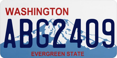 WA license plate ABG2409