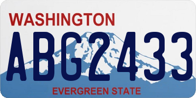 WA license plate ABG2433