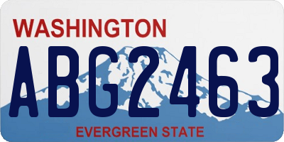 WA license plate ABG2463