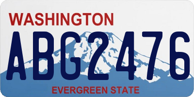 WA license plate ABG2476