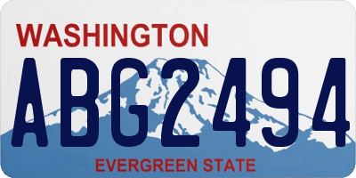 WA license plate ABG2494