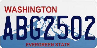 WA license plate ABG2502