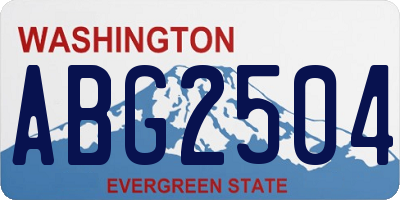 WA license plate ABG2504