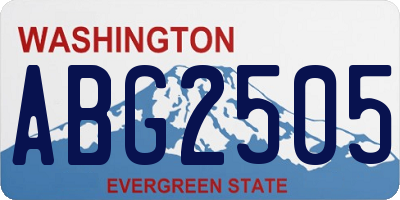 WA license plate ABG2505