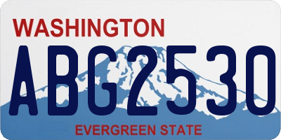 WA license plate ABG2530