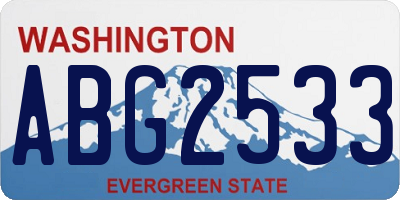 WA license plate ABG2533