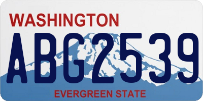 WA license plate ABG2539