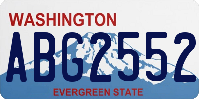 WA license plate ABG2552