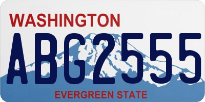 WA license plate ABG2555