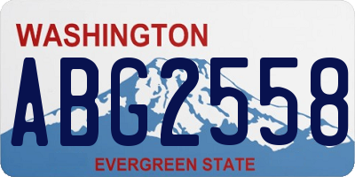 WA license plate ABG2558