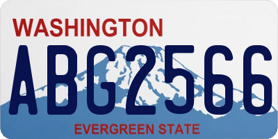 WA license plate ABG2566