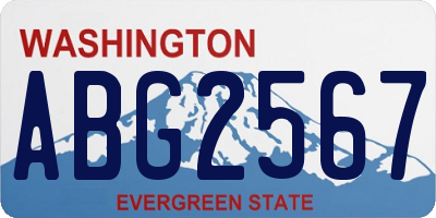 WA license plate ABG2567