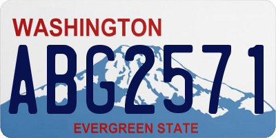 WA license plate ABG2571