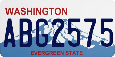 WA license plate ABG2575