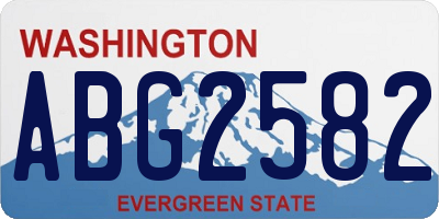 WA license plate ABG2582