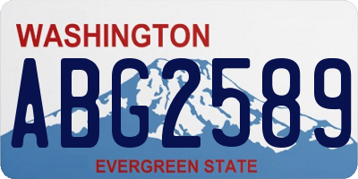 WA license plate ABG2589