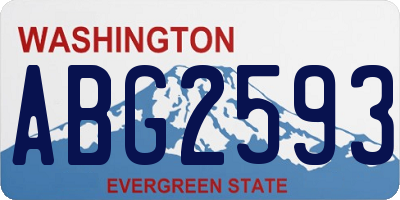 WA license plate ABG2593