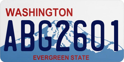 WA license plate ABG2601