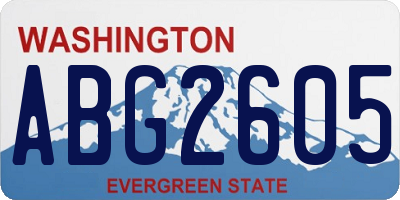 WA license plate ABG2605